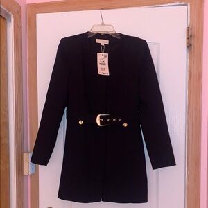 Zara Elegant Black Belted Women's Coat